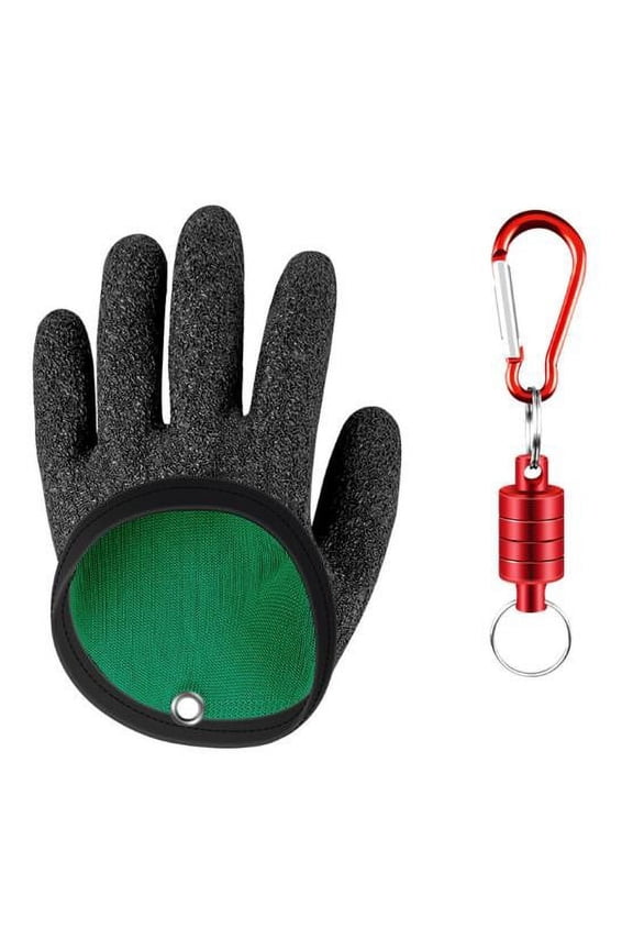 Fishing Gloves with Magnet Release, Professional Anti-Slip Catch Fish Gloves for Handling, Catching, Cleaning, Hunting, Fisherman Fishing Accessories