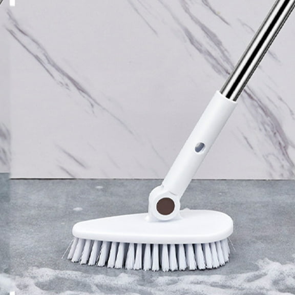 Ycandiee Floor Scrub Brush, Tub & Tile Scrub Brush with Long Handle- 43.3", Shower Brush with Comb, Good for Clean Grout, Bathroom and Kitchen, New Update Swivel Head, Sturdy and Durable
