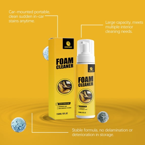 Ycandiee Foam Cleaner for Car, Car Interior Cleaner, Safe and Quick Remover Stains Multi-Purpose Foam Spray for Car Steering Wheel, Car Seat, Leather and House