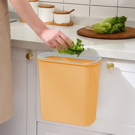 Ycandiee Hanging Folding Mini Trash Can for Kitchen Cabinet Door, Small Collapsible Garbage Bin Under Sink, Wall Mounted Waste Bin - Container Cabinet/Bedroom/Bathroom