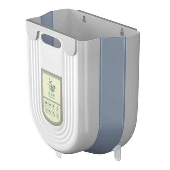 Ycandiee Hanging Kitchen Trash Can, Foldable Waste Bin for Kitchen, Collapsible Hang Small Plastic Garbage Can for Cabinet, Car, Bedroom, Bathroom