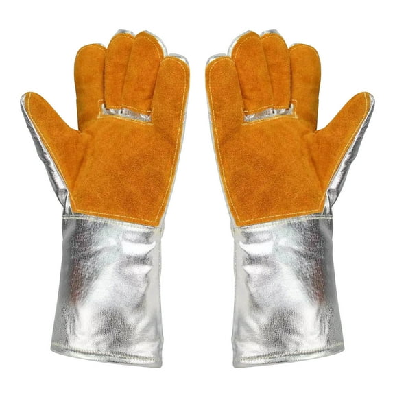 Ycandiee Heat Resistant Welding Glove, High Temperature Aluminized Glove, Heat Resistant Glove, Safety Work Glove, Thermal Insulating Gloves