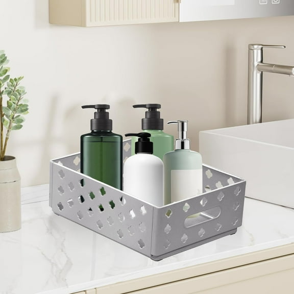 Ycandiee Home Plastic Storage Baskets, Organizer Bins for Household Items, Storage Bin Organizer with Handle for Classroom, Drawers, Desktop, Office, Playroom, Shelves