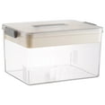 thumbnail image 1 of Ycandiee Medicine Storage Box with Handles, Large Capacity First Aid Box, Clear Medical Supply Organizer with Removable Tray, Multipurpose Plastic Medicine Chest with Wheels, 1 of 6