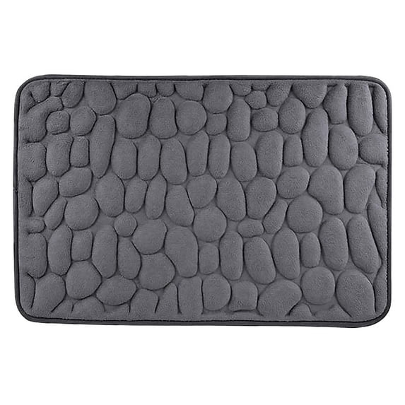 Ycandiee Memory Foam Bath Mat Cobblestone Bathroom Rugs Super Water Absorbent Machine Washable Bath Rugs