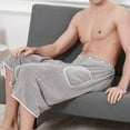 thumbnail image 1 of Ycandiee Microfiber Towel Wrap with Snaps, Bath Wrap, Men Elastic Waist Towel Adjustable Wrap with Pocket, 1 of 7