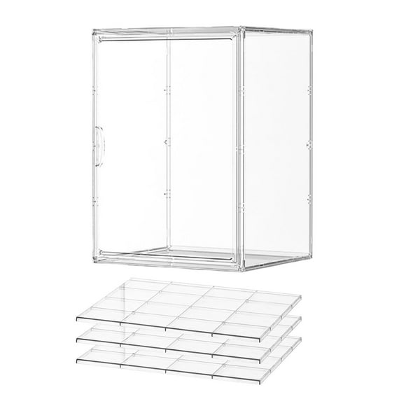 Ycandiee Pastry Display Case, Bread Box for Kitchen Countertop, Acrylic Display Case, 4 Layers Clear Bread Storage with Door Bakery Pastry Display