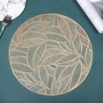 thumbnail image 1 of Ycandiee Placemats, Round Leaf Place Mats for Dining Table Hollowed-Out Pressed Vinyl Table Mats for Holiday Party Wedding Accent Centerpiece Dinner Table Decoration, 1 of 3