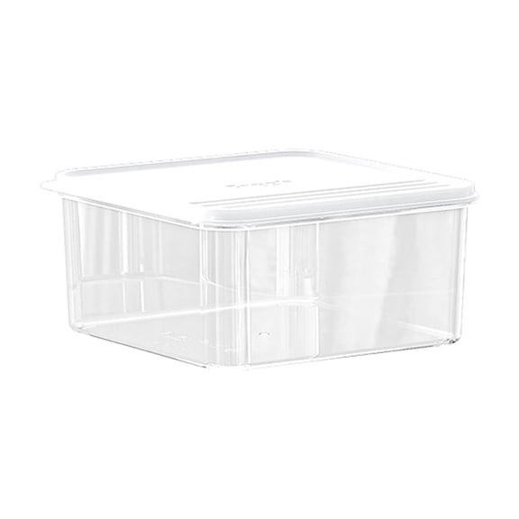 Ycandiee Plastic Food Pan with Lid, Kitchen Refrigerator Organizer, Restaurant Clear Food Storage Containers for Fridge, Kitchen, Fruits, Drinks, Produce, Vegetable