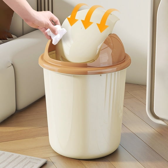 Ycandiee Plastic Mini Wastebasket Trash Can with Swing Lid, Mini Waste Can with Removable Swing-Top Lid, Small Garbage Bin for Kitchen, Bathroom, Bedroom, Office