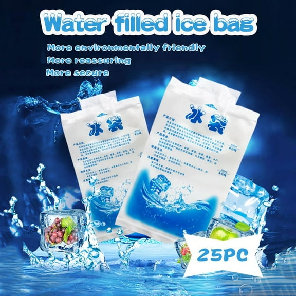 Ycandiee Reusable Ice Pack, Cooler Bag, Flexible Freezer Cold Packs for Lunch, PE Material 25 Pack with No Ice