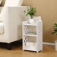 thumbnail image 1 of Ycandiee Small Bookshelf for Small Spaces, 3-Tier White Bookcase, Storage Organizer Stand Shelf Holder, Compact Mini Short Bookshelf for Bedroom, Living Room, Office, Kids Room, 1 of 6