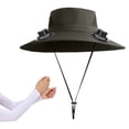 thumbnail image 1 of Ycandiee Solar Fan Hat, Wide-Brimmed Sun Hat with 2 Fans, Solar + USB Powered, Adjustable Angle, for Men and Women Fishing and Beach, 1 of 8