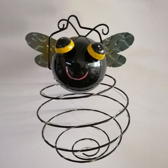 Ycandiee Solar-Powered Hanging Bee Light, Lighted Outdoor Display - Solar Powered Hanging Bee Decor with Bouncy Springs - Outdoor Hanging Solar Lights for Christmas Garden, Yard, Patio, Porch