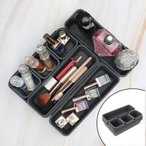 Ycandiee Stackable Drawer Organizers, Versatile Vanity Drawer Organizer Trays, Storage Bins for Makeup, Bathroom, Bedroom, Kitchen and Office