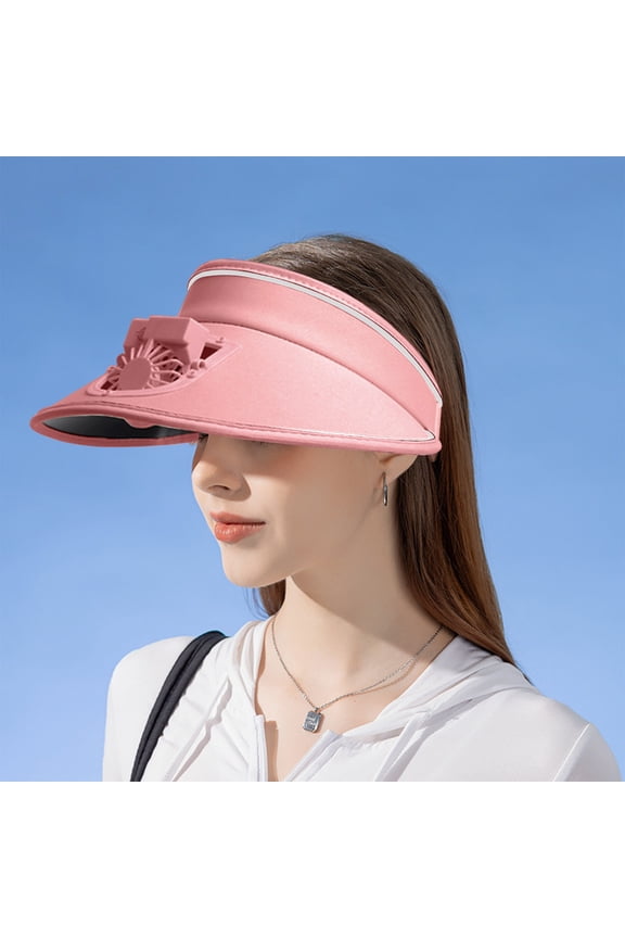 Sun Visor Hats with Fan, Rechargeable Built-in Fan Hat, Large Area Sun Protection,Visors for Women, Men, Kids
