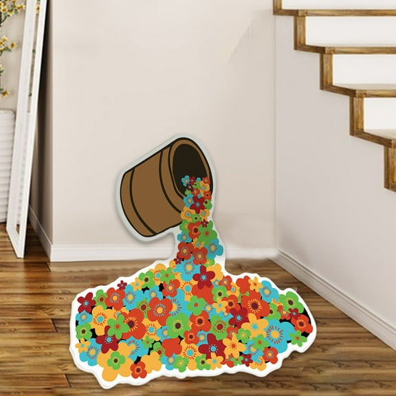 Ycandiee Waterfall Rainbow Rugs for Wall Corner Decor, Irregular Rugs, 23.62Inch Unique Rainbow Rug Mat Home Decor, Creative Floor Mat for Living Room Bedroom Decoration