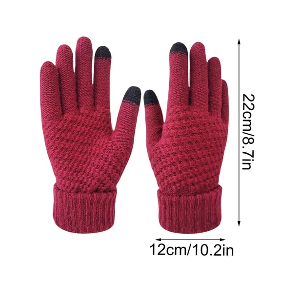 Ycandiee Winter Gloves, Warm Womens Winter Gloves, Touchscreen Knit Glove for Cold Weather