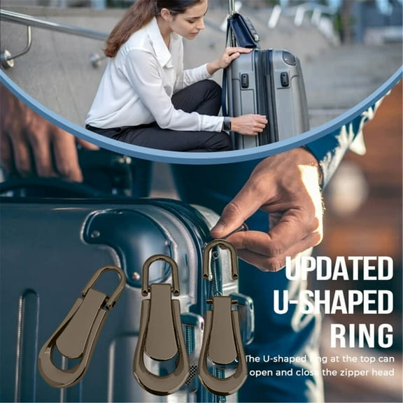 Ycandiee Zipper Pull Replacement, Zipper Pullers Detachable Zipper Tab Repair Handle Mend Fixer Zipper Head Metal Pull Cord Extender for Clothing Backpack Jackets Pants Boots Luggage