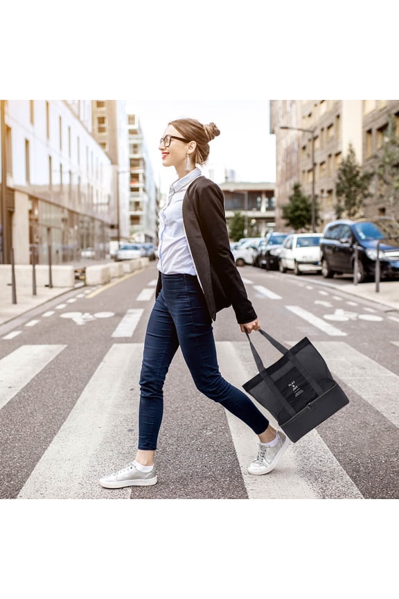 with Cooler - Large beach bags, Tote Bag, Mesh with Zipper, Waterproof Sandproof for Beach Pool Travel Picnic Camping Daily