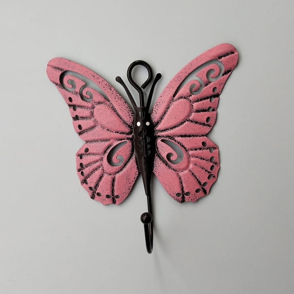 Ycolew Butterfly Wall Hooks Wall Mounted, Wall Hooks Decoration Creative Butterfly Iron Hook for Hanging Coat/Hat/Key/Towel/Handbag Hooks/Hangers Room Wall Home Decor