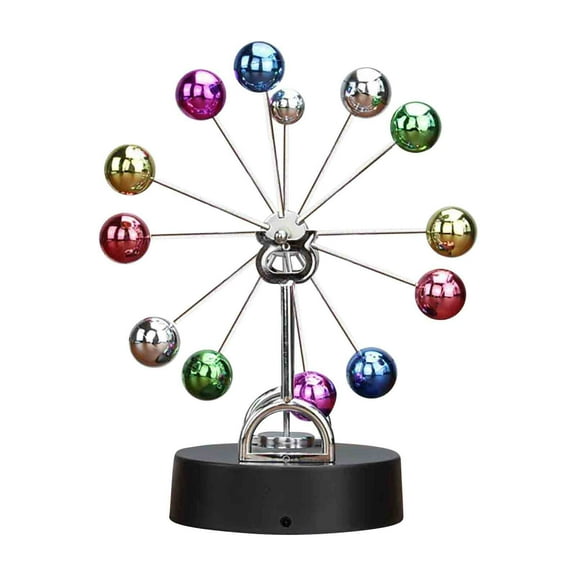 Ycolew Ferris Wheel Revolving Balance Balls Desk Perpetual Motion Physical Science Toy Kinetic Globe Pendulum Office Home Ornaments Without Battery