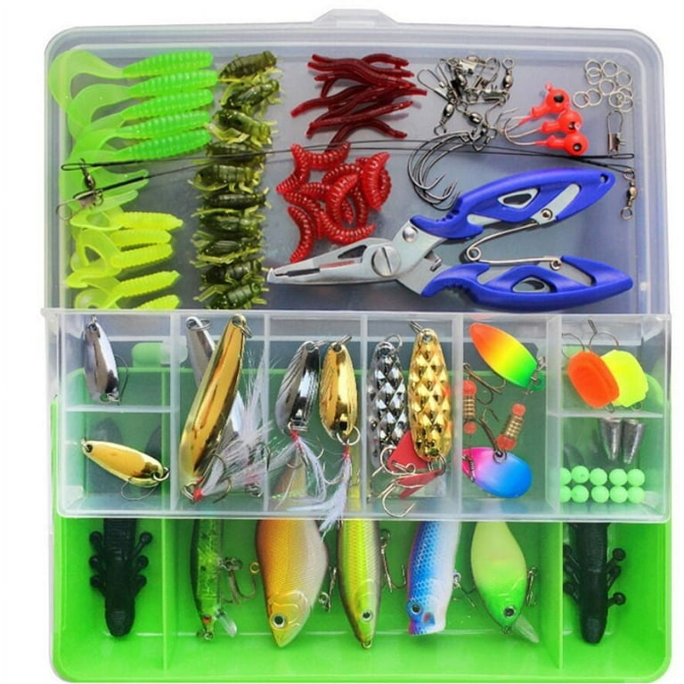 Ycolew Fishing Lures Tackle Box Bass Fishing Kit,Saltwater and Freshwater Lures Fishing Gear Including Fishing Accessories and Fishing Equipment for