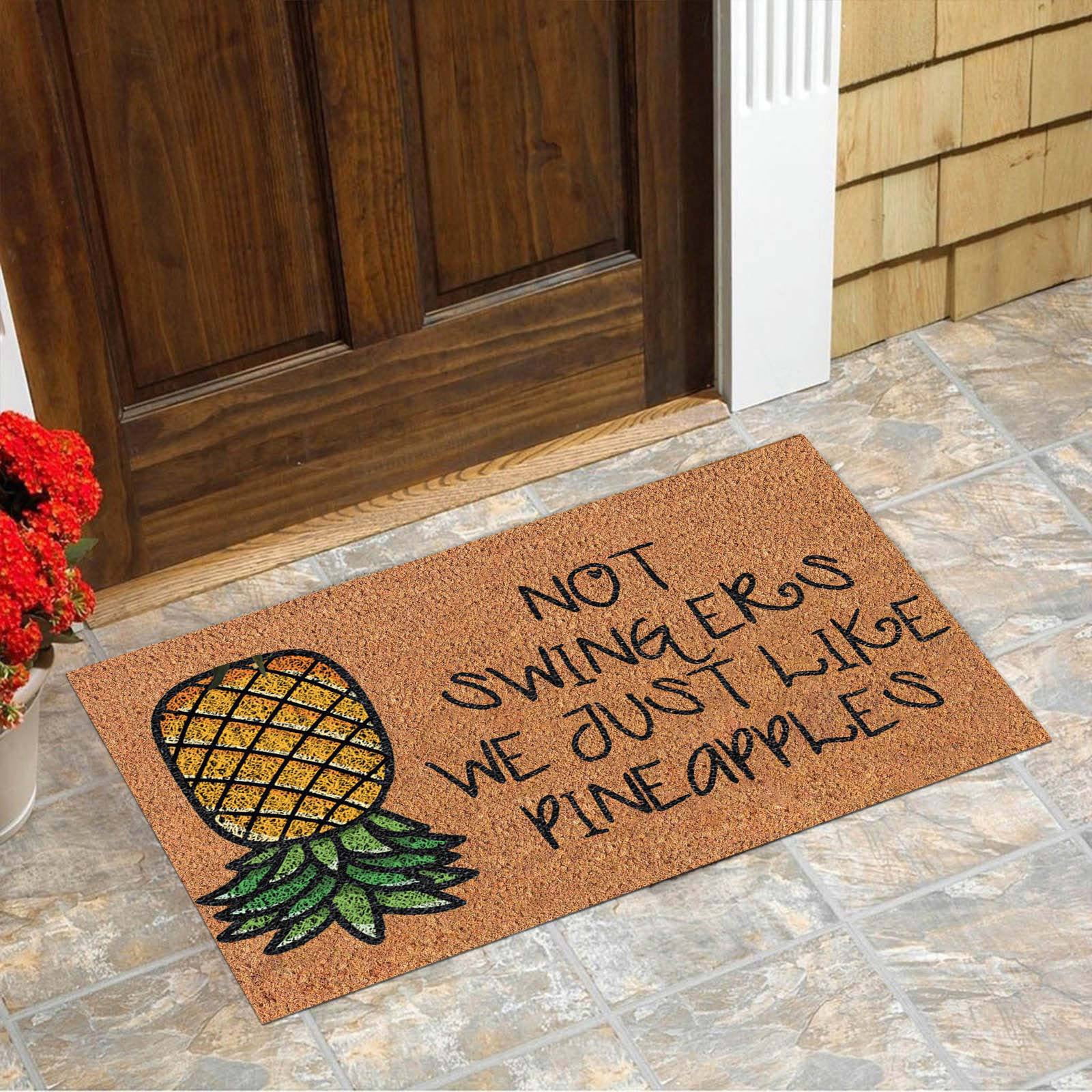 Ycolew Pineapple Doormat Summer Carpet Rubber NonSlip Reusable