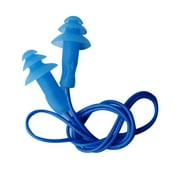 Ycolew Silicone Gel Soft Earplug Corded String Ear Plugs for Swimming,Black (Black)