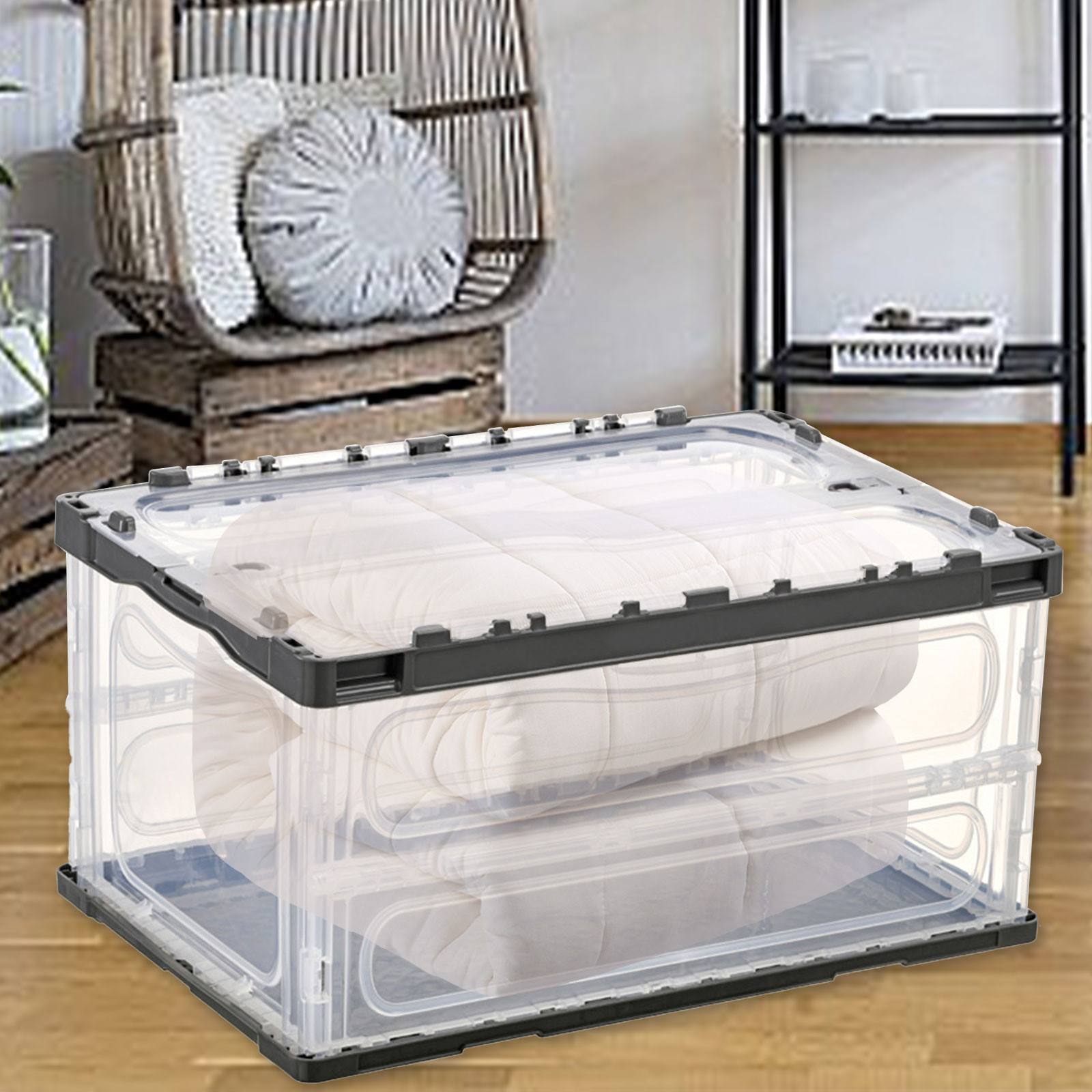 Ycolew Storage Bins With Lids Collapsible Storage Bins, Plastic