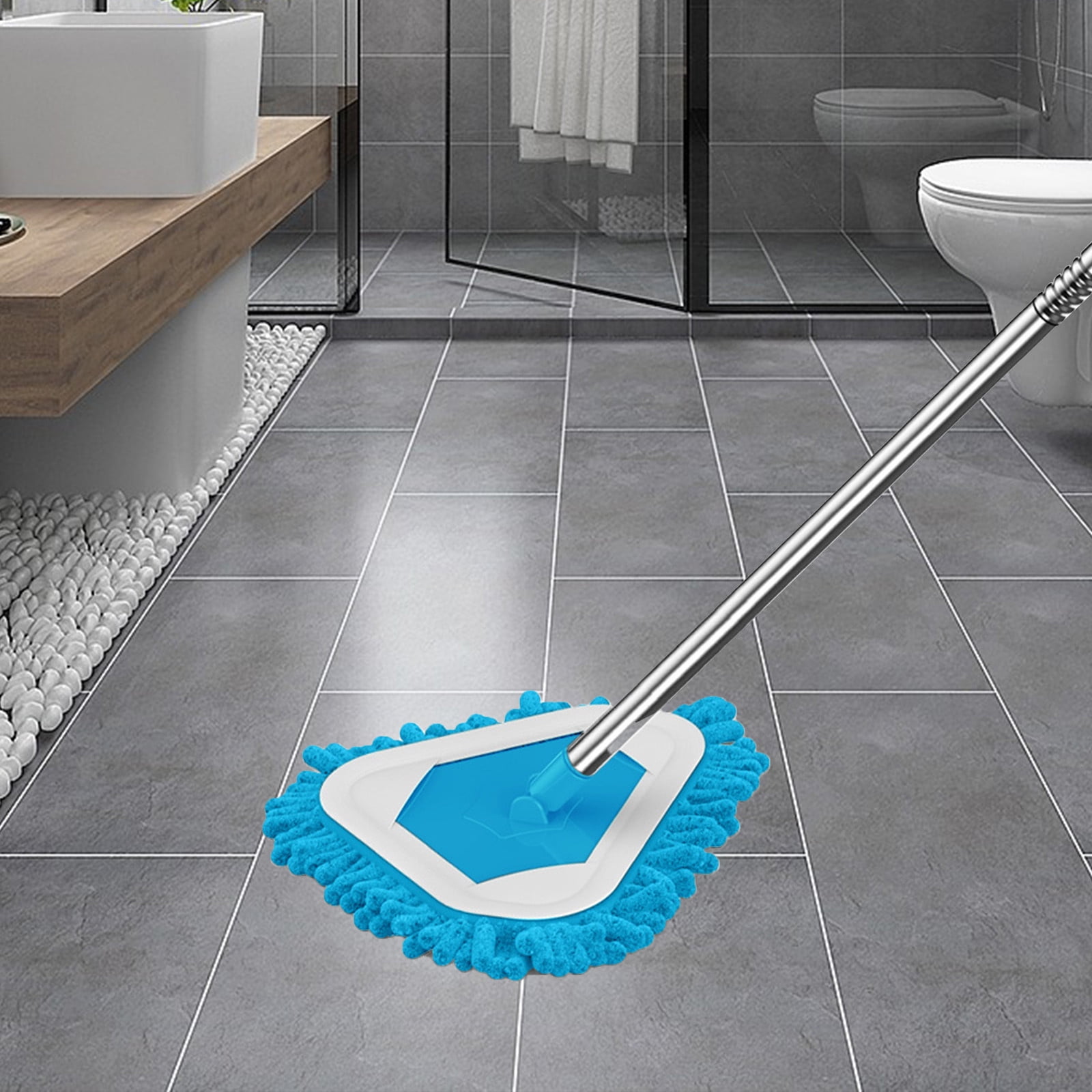 Wall Cleaner with Long Handle - 75in Ceiling Mop Wall and Baseboard  Cleaning Tools with Extension Pole, Triangle Rotatable Adjustable Wall  Duster Scrubber for Painted Walls Window(4 Replacement Pads) 75in Wall Mop