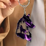 Ycolew Wolf Keychain For Women Girls Animals Keyring Bag Wallet Charms Novelty Gift