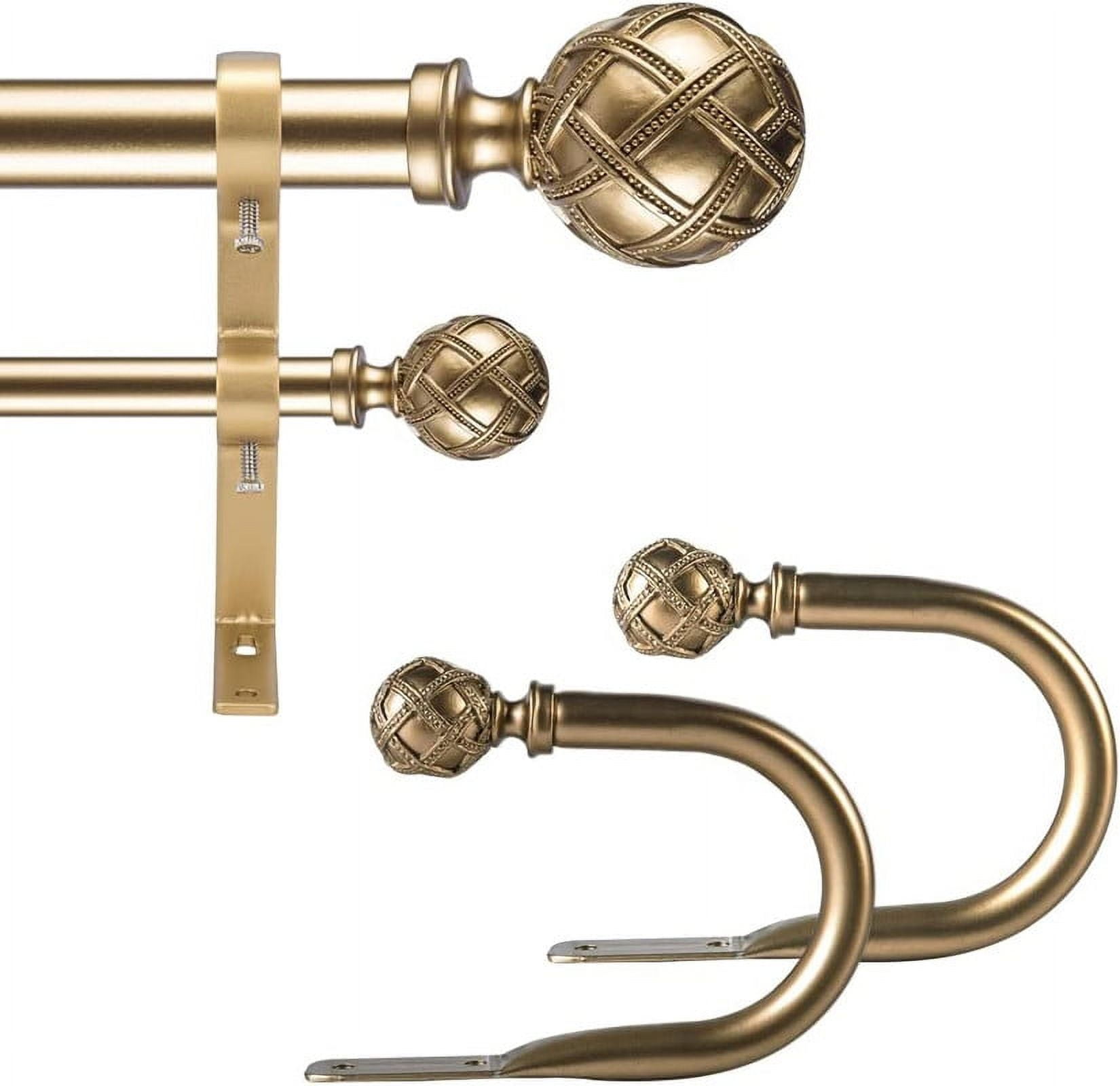 Ycolnaefllr 1Inch Diameter Curtain Rod in Warm Gold with Resin Finial