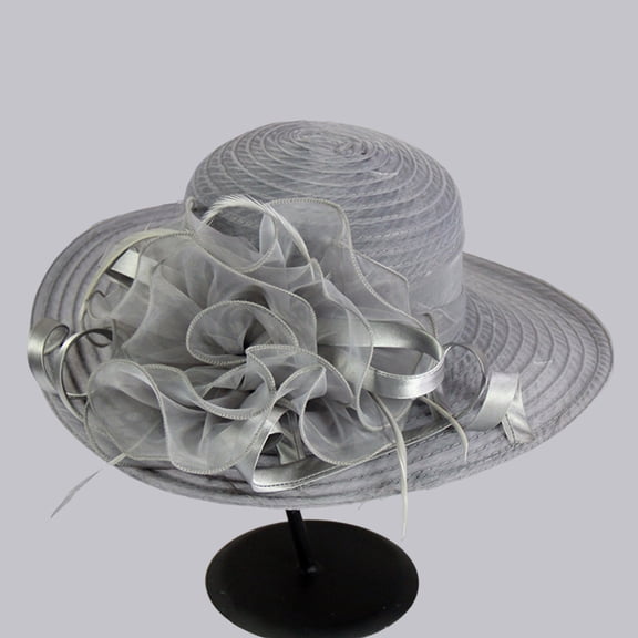 Ycuke Church Hats for Women Kentucky Derby Hat Sunday Hats for Women Church Hats Black Hat Women Dressy Derby Hats Derby Hats for Women 2026 Kentucky Derby Hats Gray One Size
