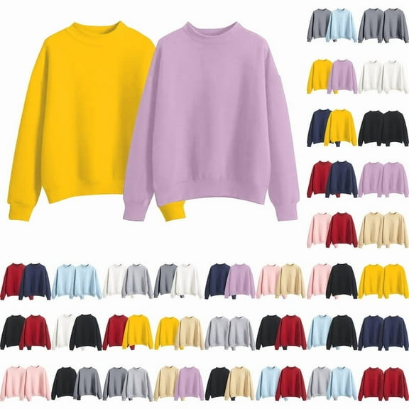 Ycuke Fall Outfits for Women Holiday Tops for Women Sudaderas Blouses for Women Camisetas Deportivas Hombre Cardigan Sweaters for Women Lightweight Womens Sweaters Yellow/Purple M