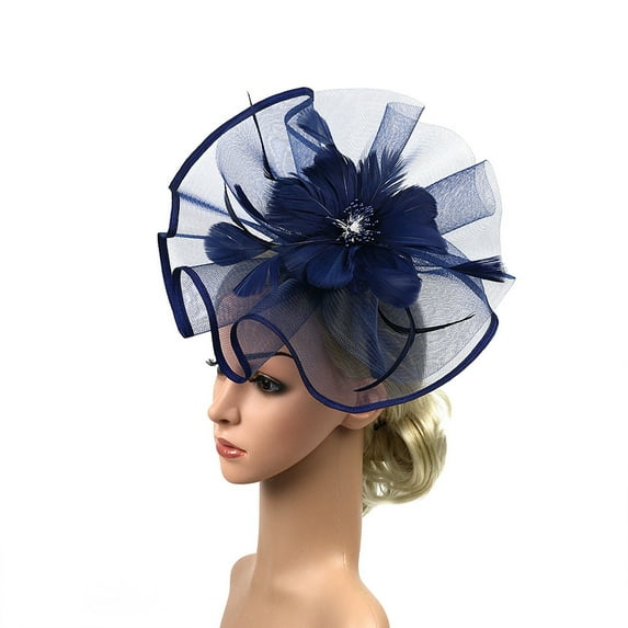Ycuke Fancy Hats for Women Tea Party Summer Hats for Women Fashionable Tea Hats Wedding Hats for Women Kentucky Derby Hats Church Hats for Women 2026 Elegant Navy One Size