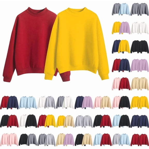 Ycuke Hoodie Tunic Pullover Women Striped Shirt Womens Oversized Sweatshirt Going Out Tops for Women Cardigan Sweaters Crop Tops Crewneck Sweatshirts Red/Yellow M