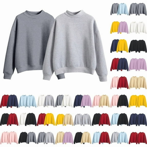 Ycuke Sweaters for Women Going Out Tops Sudaderas Mujer Womens Fall Fashion 2025 Oversized Sweatshirt for Women Cardigan Sweaters for Women Womens Tops Dark Gray/Gray L