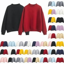 Ycuke Sweaters for Women Trendy Oversized Sweatshirt for Women Fall Outfits for Women 2024 Plus Size Sweaters Womens Tops Sudadera Con Cierre Hombre Cropped Sweatshirt Black/Red L