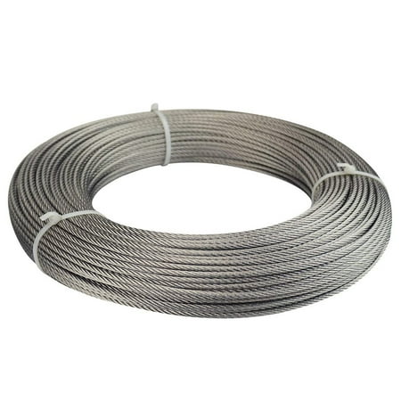Ycvsad 150 Feet 1/8" Stainless Steel Cable Wire Rope Aircraft Cable Railing System Deck Cable Railing Hardware 7x7 Strand Indoor Outdoor DIY Balustrade String