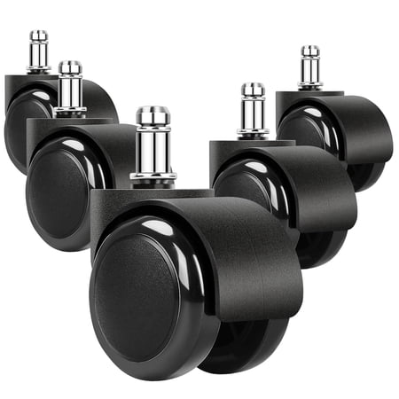 Ycvsad 2" Office Chair Wheels Heavy Duty Replacement, Mute Rotating Desk Chair Caster Wheels,Safe for All Floors Including Hardwood,Universal Standard Stem Size Fits 99%, Set of 5