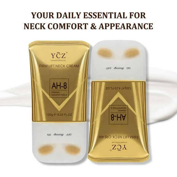 Ycz Ah8 Firming Neck Cream, Reduces Neck Lines, Moisturizes, Tightens Skin, Improves Elasticity, Anti-Aging, Suitable for Both Men and Women(2 pack)