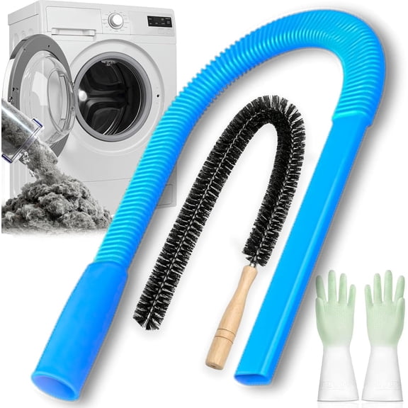 Ycz Dryer Vent Cleaning Kit for Vacuum, Flexible Lint Remover Hose Attachment with Guide Wire & Brush, Fire Safety Tool for Deep Cleaning Vents & Refrigerator Coils (1PC)
