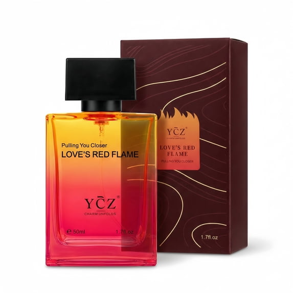 YCZ Love's Red Flame Men's Cologne, Passionate Vanilla & Musk Eau De Parfum, Warm & Spicy Fragrance for Date Night, 1.7 fl oz