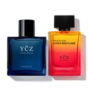 YCZ Men's Eau De Parfum, Marine Perfume and Love's Red Flame, 1.7 fl oz, 2 Count