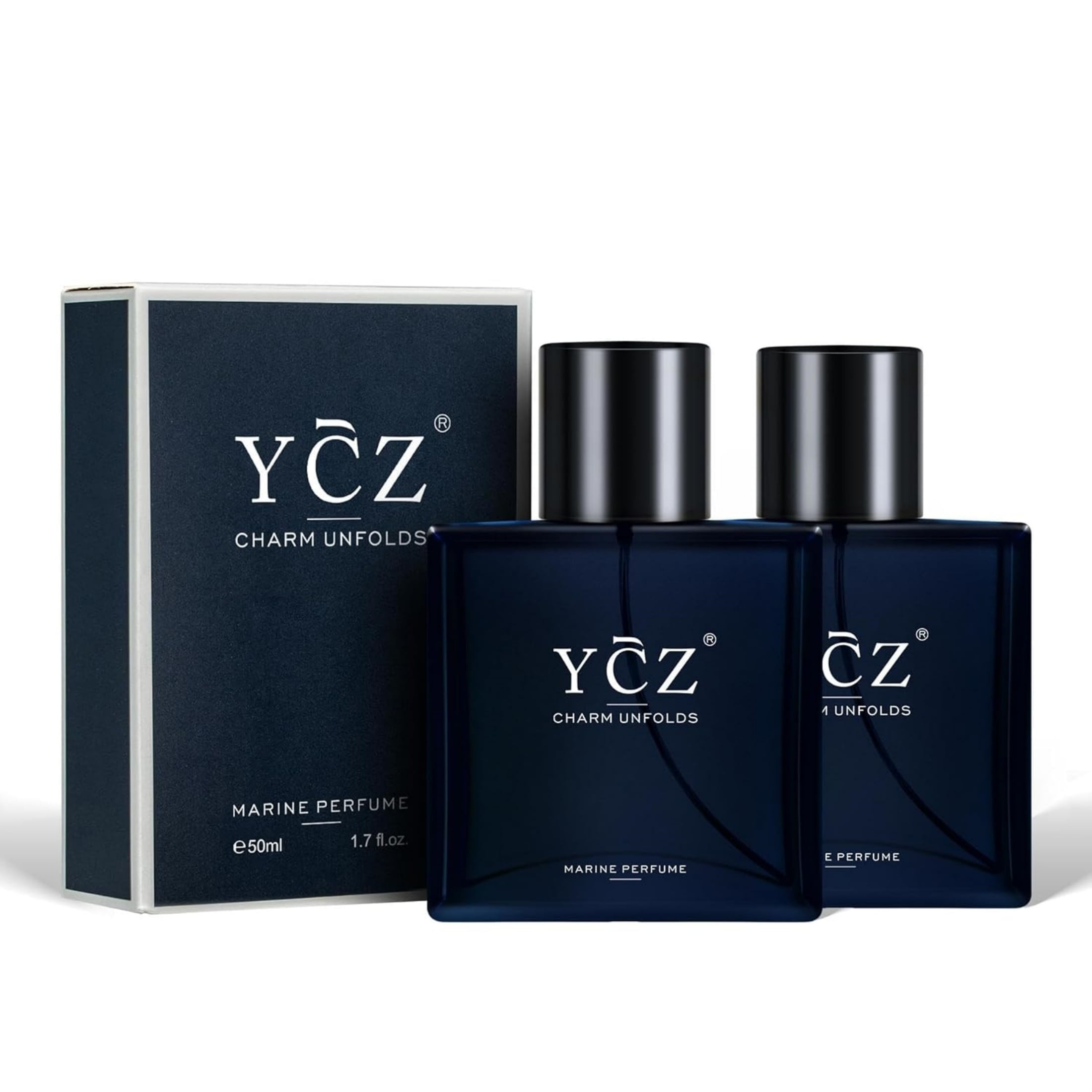 YCZ Charm Unfolds Men's Cologne (2-Pack), Marine & Oriental Woody