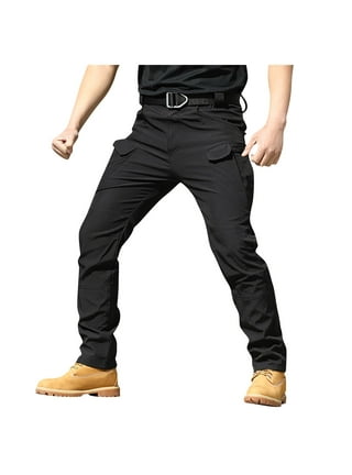 RQYYD Mens Hiking Pants Lightweight Quick Dry Work Pants for Men Cargo  Pants Outdoor Camping Fishing Tactical Pants with Pockets Black XXL