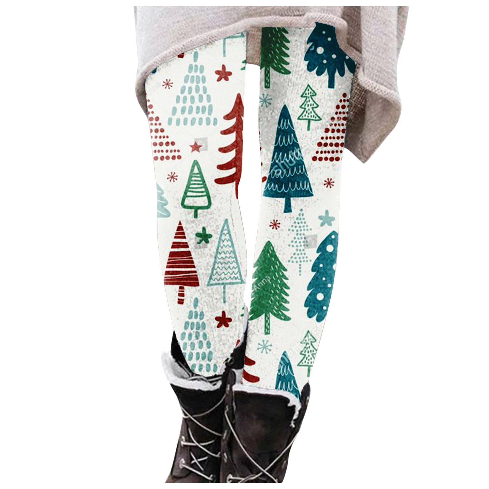 Ydkzymd Christmas Plaid Leggings for Women Funny Graphic Winter Warm