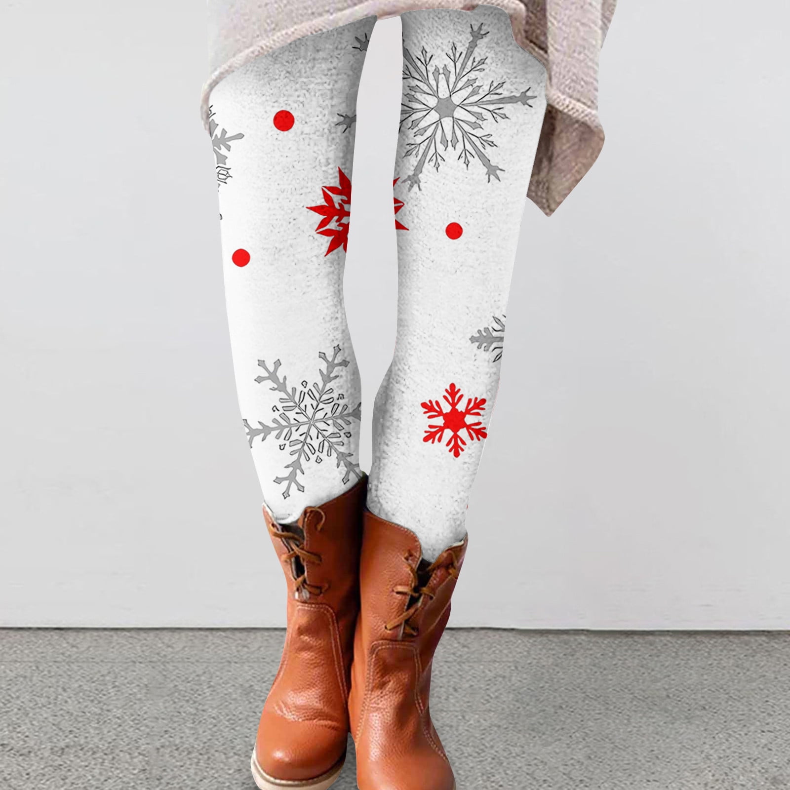 Ydkzymd Christmas Sheer Leggings for Women Lounge Snowman Slim Fit