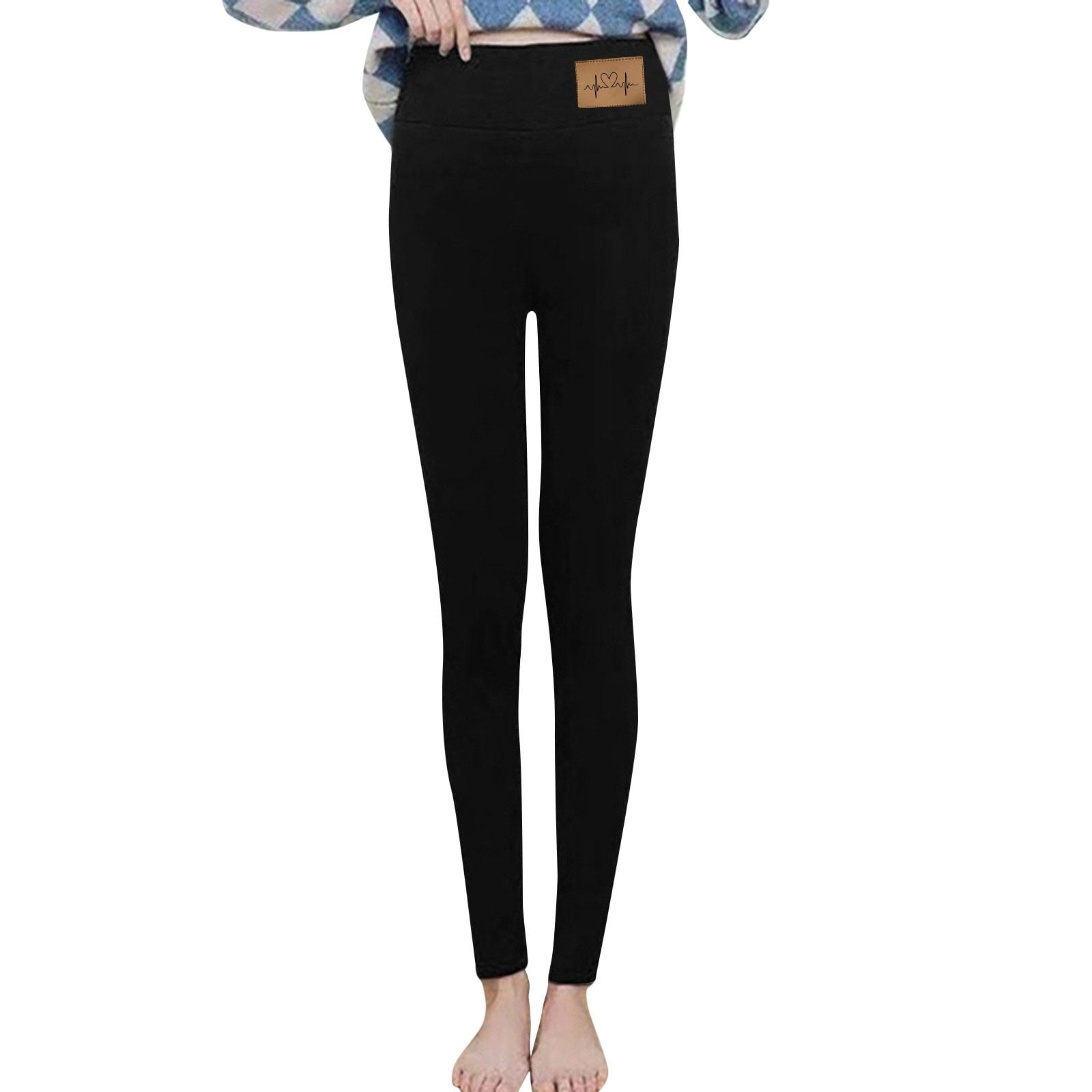 Ydkzymd Fleece Lined Dressy Leggings for Women for Work Black Slim Fit